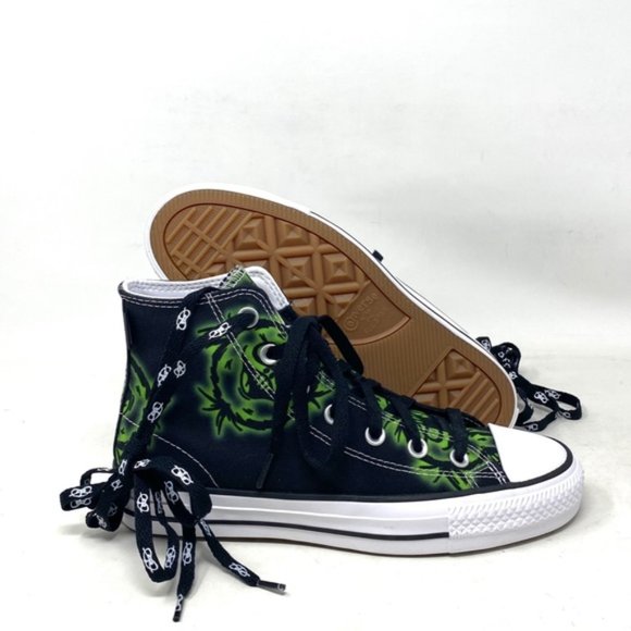 Converse CONS Pro High Canvas Black Green Shoes Women's Skate Sneakers A04140C - Picture 7 of 9